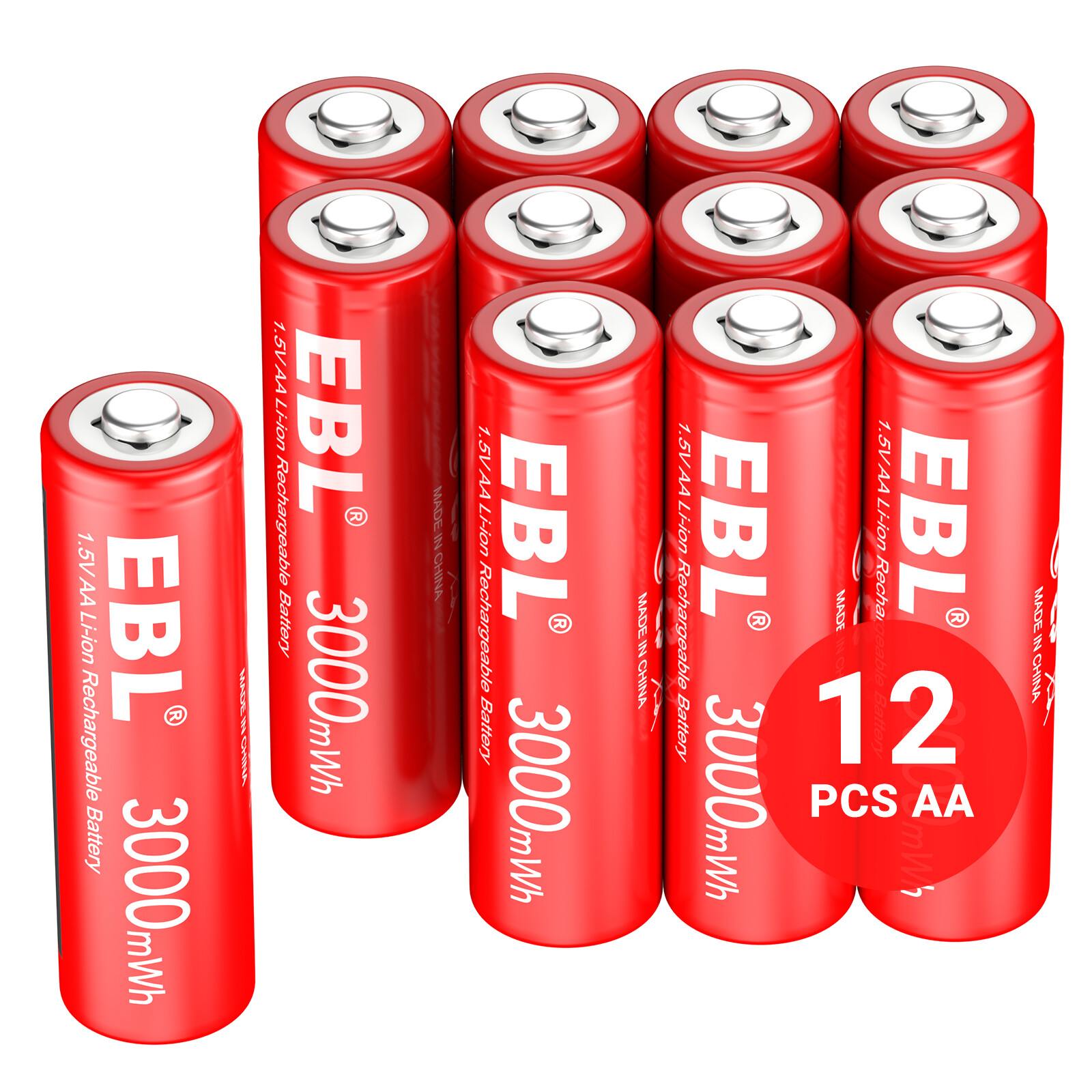 12PCS  AA Batteries 1.5V Rechargeable Lithium Li-ion Double A Battery-image