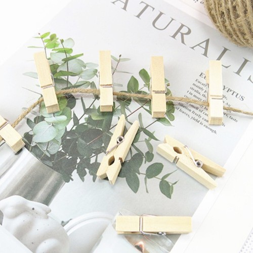 Small Wooden Clothes Photo Paper Clothespin Craft Clips School Office Stationery - Picture 8 of 12