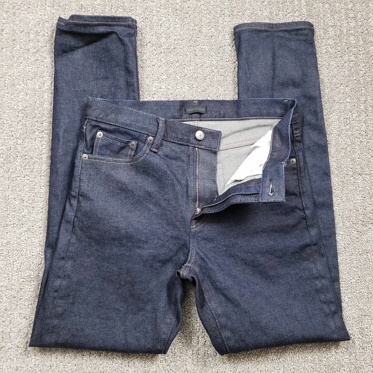 Straight Slim Selvedge Jeans - Dark blue - Men