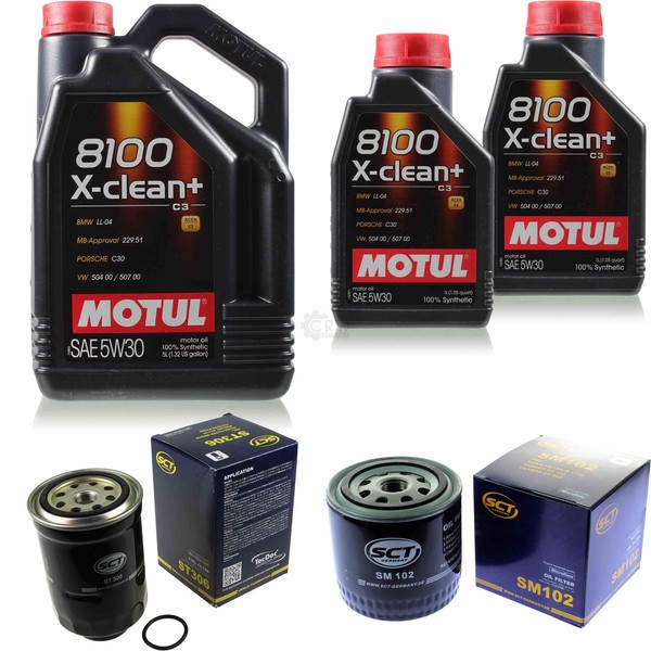 7L Inspektionspaket Set Motul 8100 X-Clean+ 5W-30 MotoröL SCT Filter 11371433-image