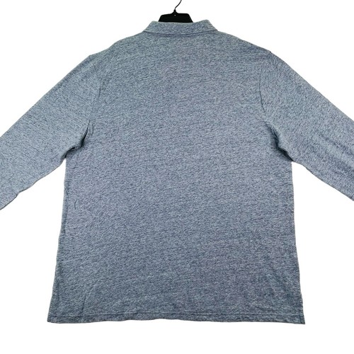 Faherty Luxe Poloshirt Herren Gr. 2XL Meliert Grau Langarm Tasche Bio Neu - Bild 11 von 11