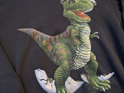Vintage 90s M. Eckler T Rex Dinosaur Graphic Sweatshirt Hanes