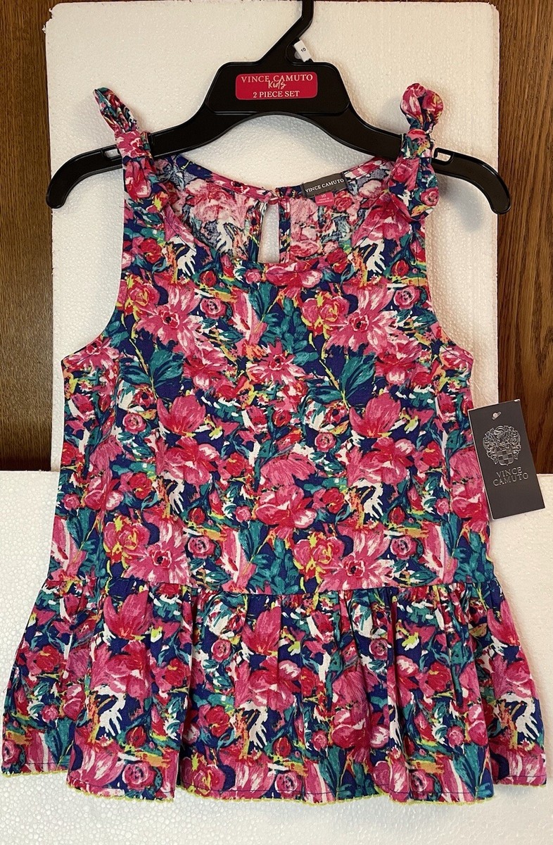 NEW VINCE CAMUTO KIDS 2 Piece GIRLS Top & Shorts Floral