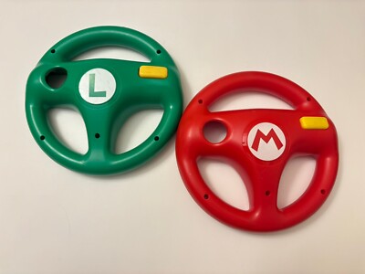 Mario Kart Nintendo Wii Steering Wheel Super Mario & Luigi Original Set Hori
