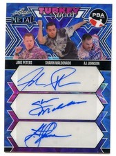 2024 Leaf Metal PBA Bowling Triple Auto Jake Peters/Maldonado/AJ Johnson #2/10
