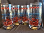Vintage Pepsi-Cola Stained Tiffany Style Drinking Glasses 1970s - Set of 4