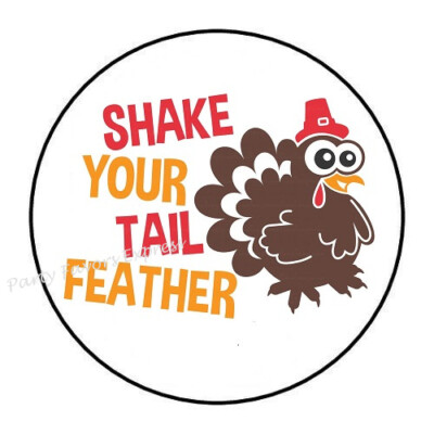 2cm 32xAufkleber Sticker Decal bunt Shake Your Tail Feathers Thanksgiving R181