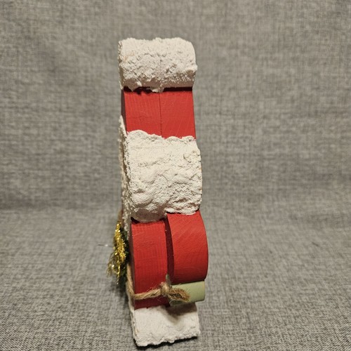3 Vtg Santa Claus Hand Crafted Wood Decoration Rustic Folk Art Drift Barn - Picture 14 of 17
