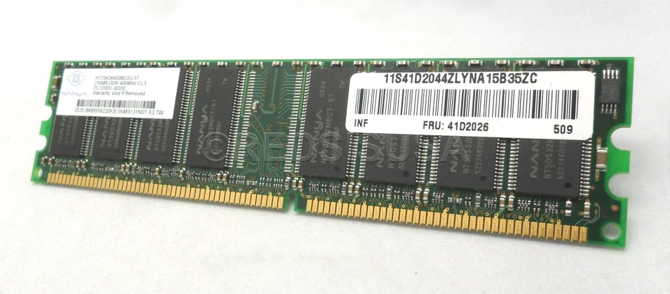 256MB PC3200 DDR-400MHz non-ECC FRU 41D2026 NT256D64S88C0G-5T - Image 3 of 4