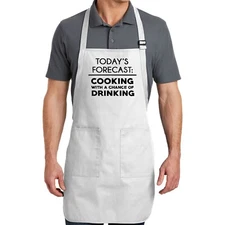 Today's Forecast Cooking With A Chance Of Drinking Funny Apron Grilling BBQ gif