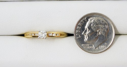 14k Multi Gold ≈3.4 mm Diamond + Accents Engagement Promise Ring Sz 6.25+ B6318 - Picture 7 of 7