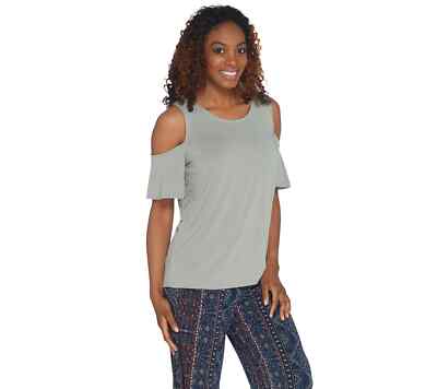 Kelly by Clinton Kelly Cold Shoulder Knit Top - Color: Meadow, Size: L