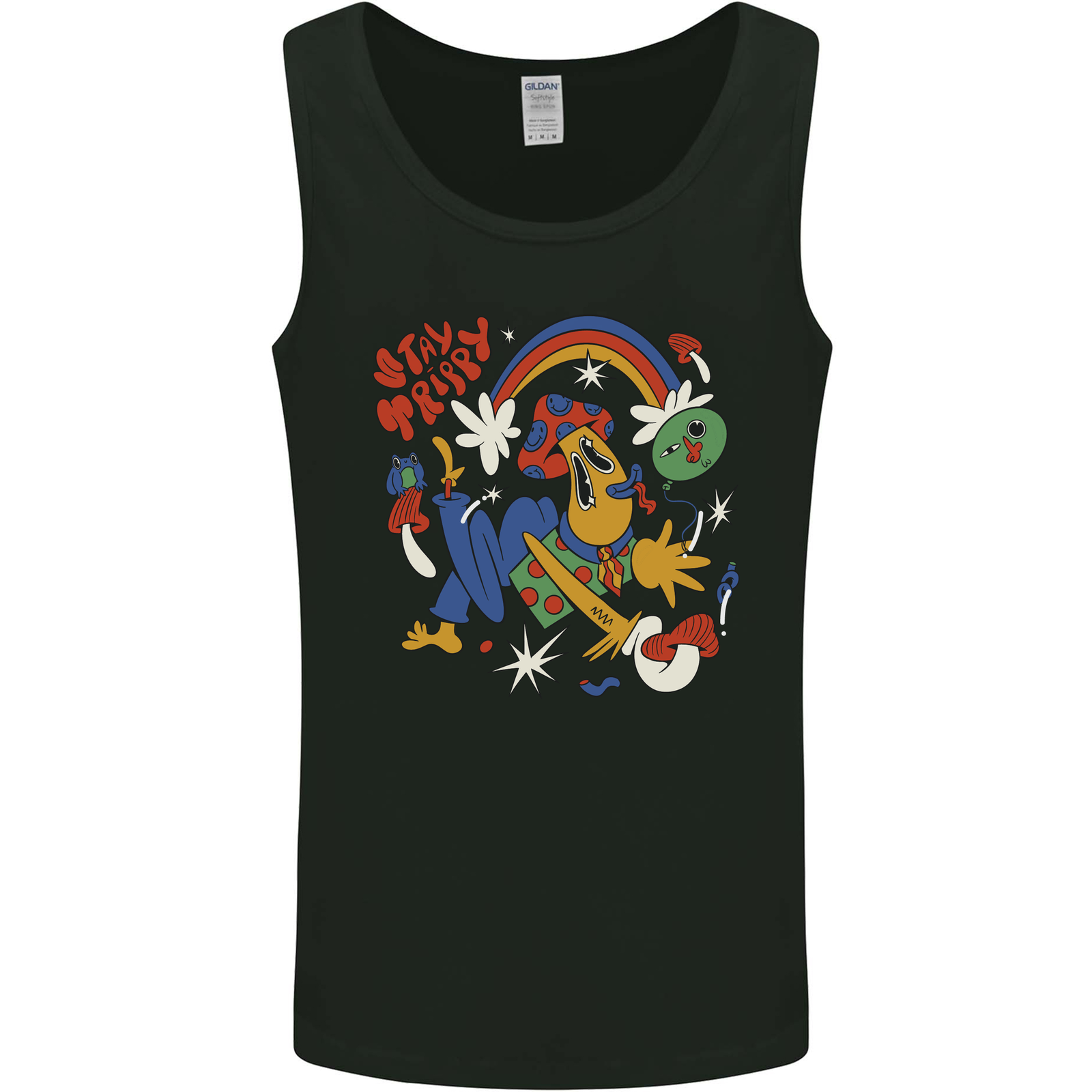 Stay Trippy Magic Mushrooms LSD Mens Vest Tank Top