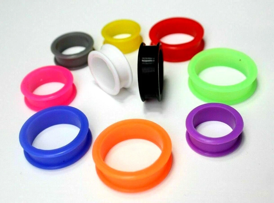 8-36mm Purple Large Gauge Ear plug Silicone Rubber Flesh Tunnel Stretcher Earing - Image 2 of 4