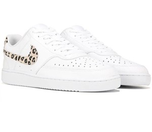 Womens Nike Court Vision Low Sneaker 9 Leopard Print White Desert Sand And Black | eBay