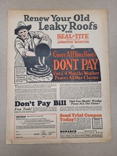 1924 VTG Orig Magazine Ad Seal-Tite Asbestos Roofing Renew Old Leaky Roofs