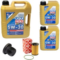 MotoröL Set 5W-30 Liqui Moly 7 Liter + ÖLfilter + Schraube FüR Audi A6 Porsche