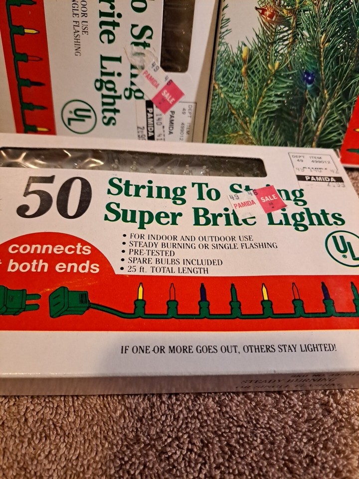 Vintage Christmas Indoor Outdoor Lights White Lights. Never Used! 4