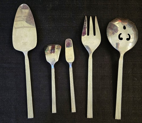 VTG LOT OF 5 Pc RETRONEU 18/8 JAPAN PIE SERVER SERVING SPOON BUTTER KNIFE FORK - Picture 4 of 4