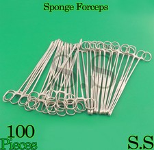 100 NEW BODY PIERCING Forceps Kit Hemostat SPONGE CLAMP 7" Straight