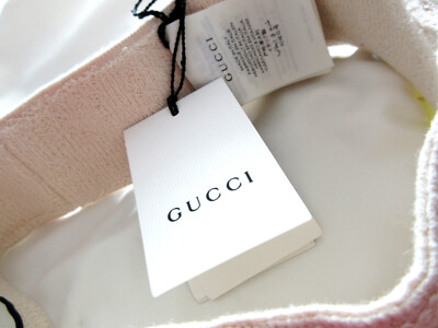 Gucci Unisex Yellow Vinyl Visor Hat w/Logo Banded Headband M/58 cm