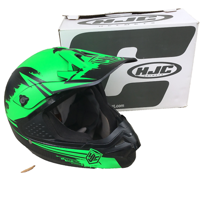 hjc cl-x7 pop n lock mens motocross helmets green HJC CS-MX Motocross Helmet Medium Green Black Dot Certified Shield Logo