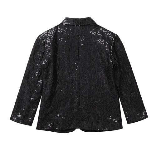 Kids Boys Shiny Jacket Coat Blazer One Button Suit Tuxedo Wedding Banquet Party - Picture 7 of 20