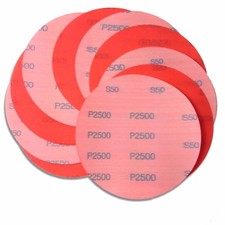 6" 10 Pack 2500 Grit Waterproof Hook and Loop Film Sanding Discs - Wet Sand Auto