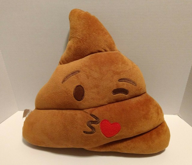 Poop Emoji Kiss Face Throw Pillow Brown Silly Smiley Pillows eBay