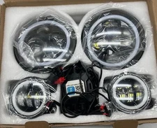 YEEGO 7" RGB LED Headlights & 4" Fog Lights for Wrangler 1997–2018