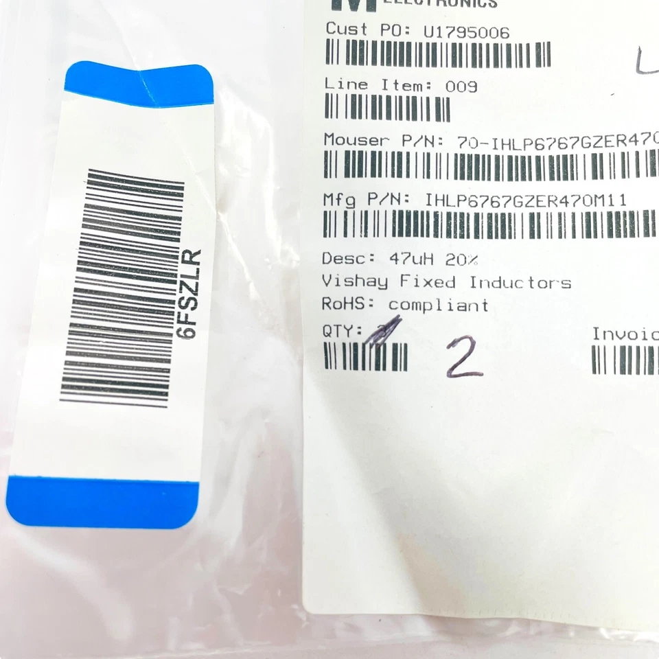 Inductores de potencia Vishay IHLP6767GZER470M11 blindados moldeados 47uH 42,7 m ohmios, 3 piezas Foto 3 de 4