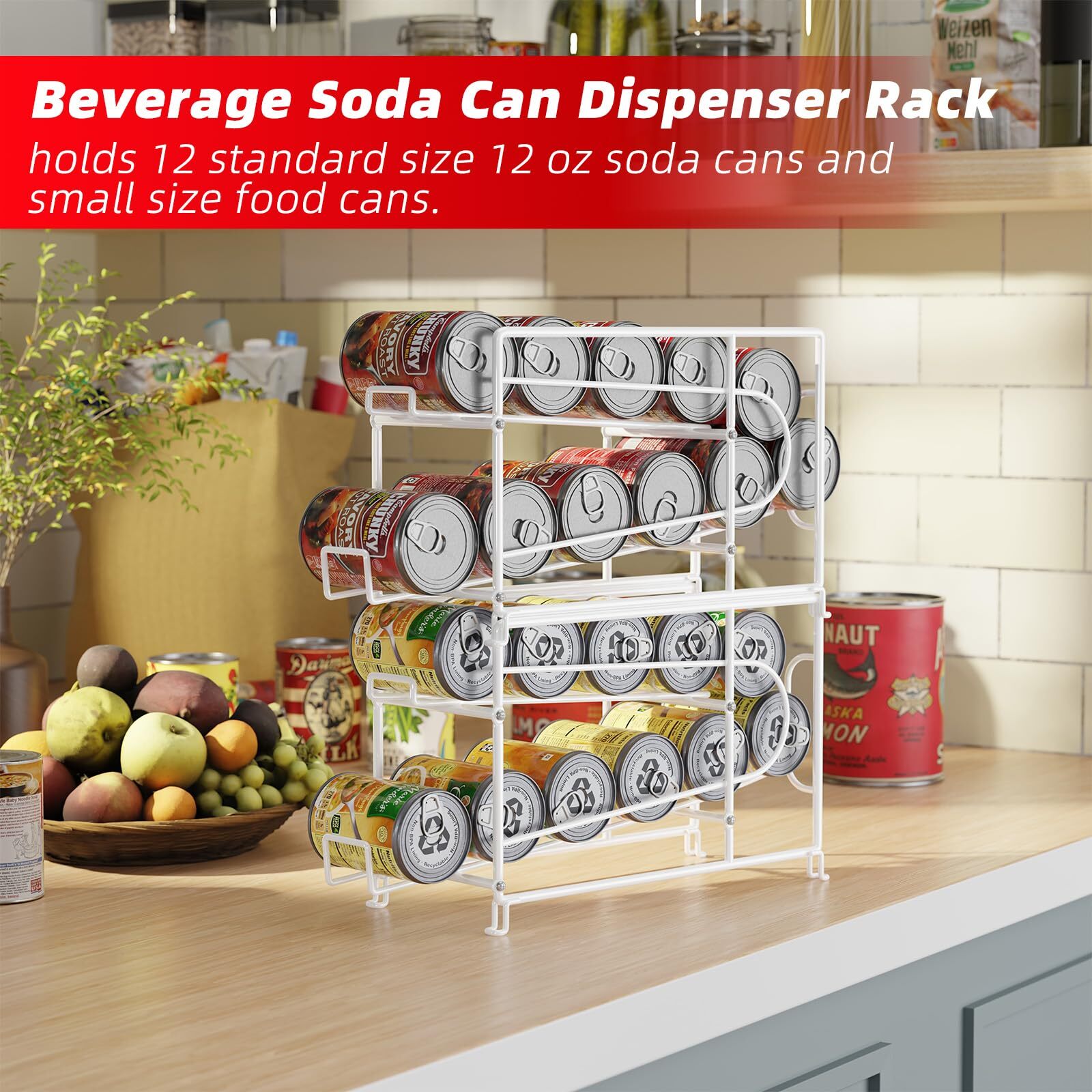 Soda Box Rack Soda Can Rack Organizer For Pantry Stackable 2 Pack Metal Rustproof Can ...