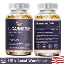 Acetyl L-Carnitine 1500 mg Serving 120 Capsules Best Quality and Price USA SHIP