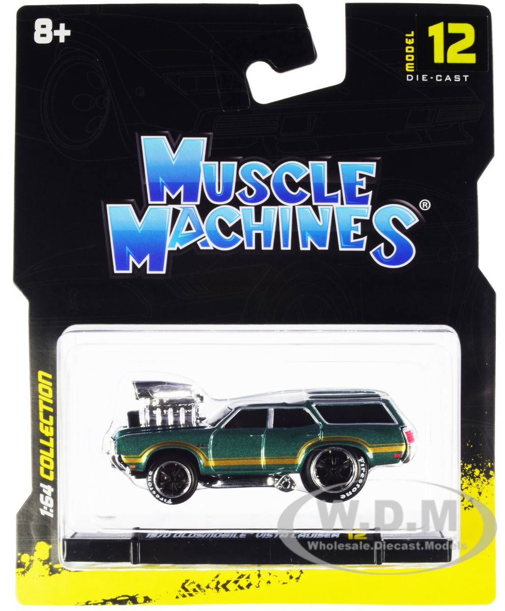 1970 OLDSMOBILE VISTA CRUISER 442 GREEN MET. 1/64 DIECAST MUSCLE