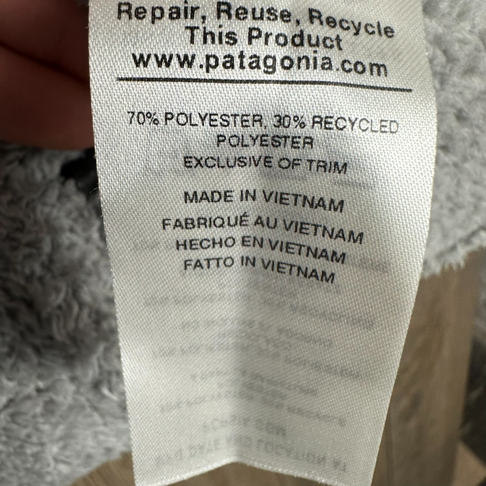 Patagonia Los Gatos 1/4-Zip Women's Size Small Drifter Grey Fleece High Pile thumbnail 5