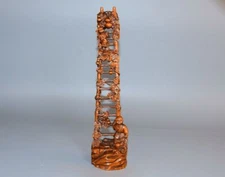 Chinese Vintage Boxwood Carved Exquisite Statue Collection Home Decor Sculpture