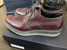 Preowned PRADA DERBY BBROGUE BUSINESS SHOES 2EG116 BLACK US 9.5