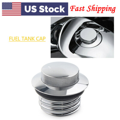 Flush Pop Up Reservoir Gas Cap Vented Fuel Tank Screw for Harley Touring Silver