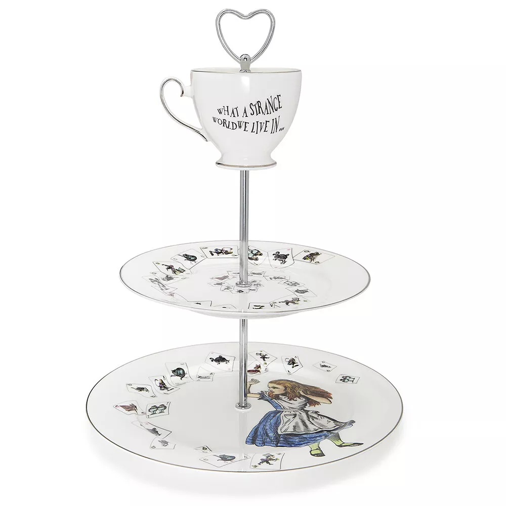 NEW Mrs Moore Alice In Wonderland Three Tier Cake Stand eBay