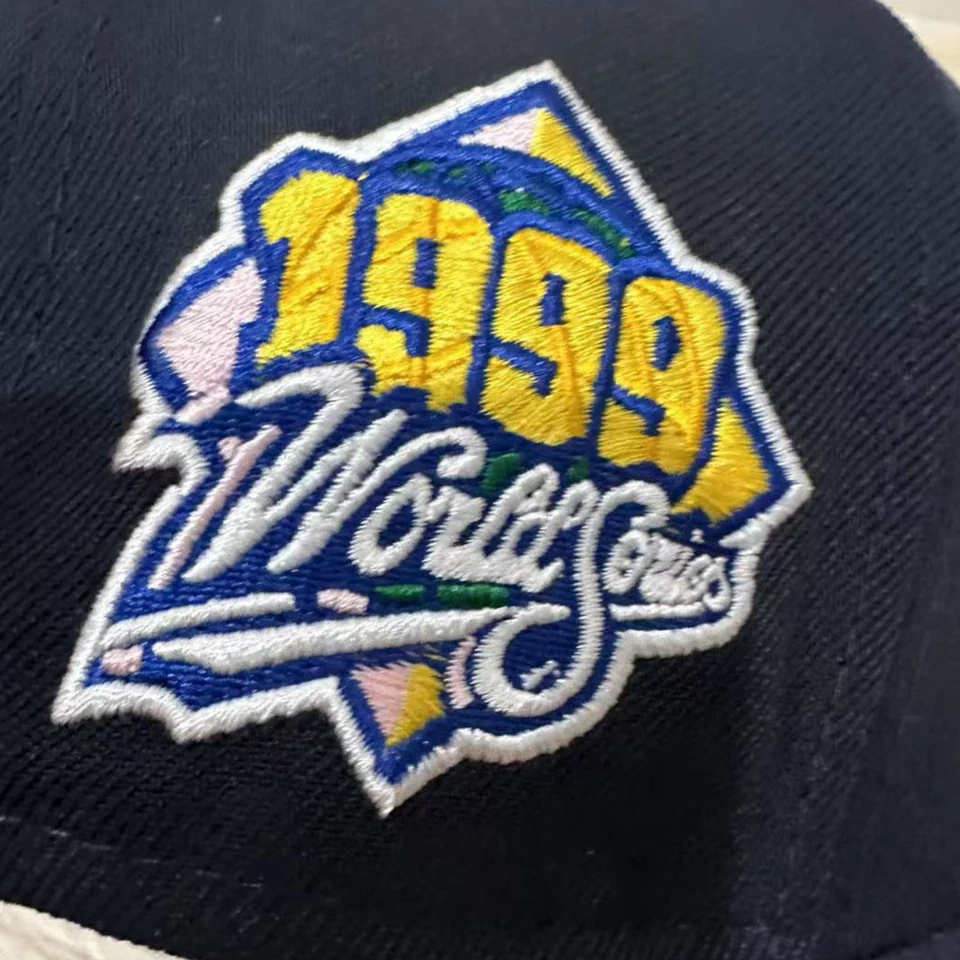 New York Yankees 1999 World Series 59FIFTY Hat New Era Navy Cap 90s Fitted - Image 4 of 4