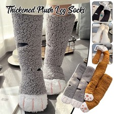 Cute Cat Paw Thickened Fleece Socks Winter Warm Long Socks Girls Cos Socks