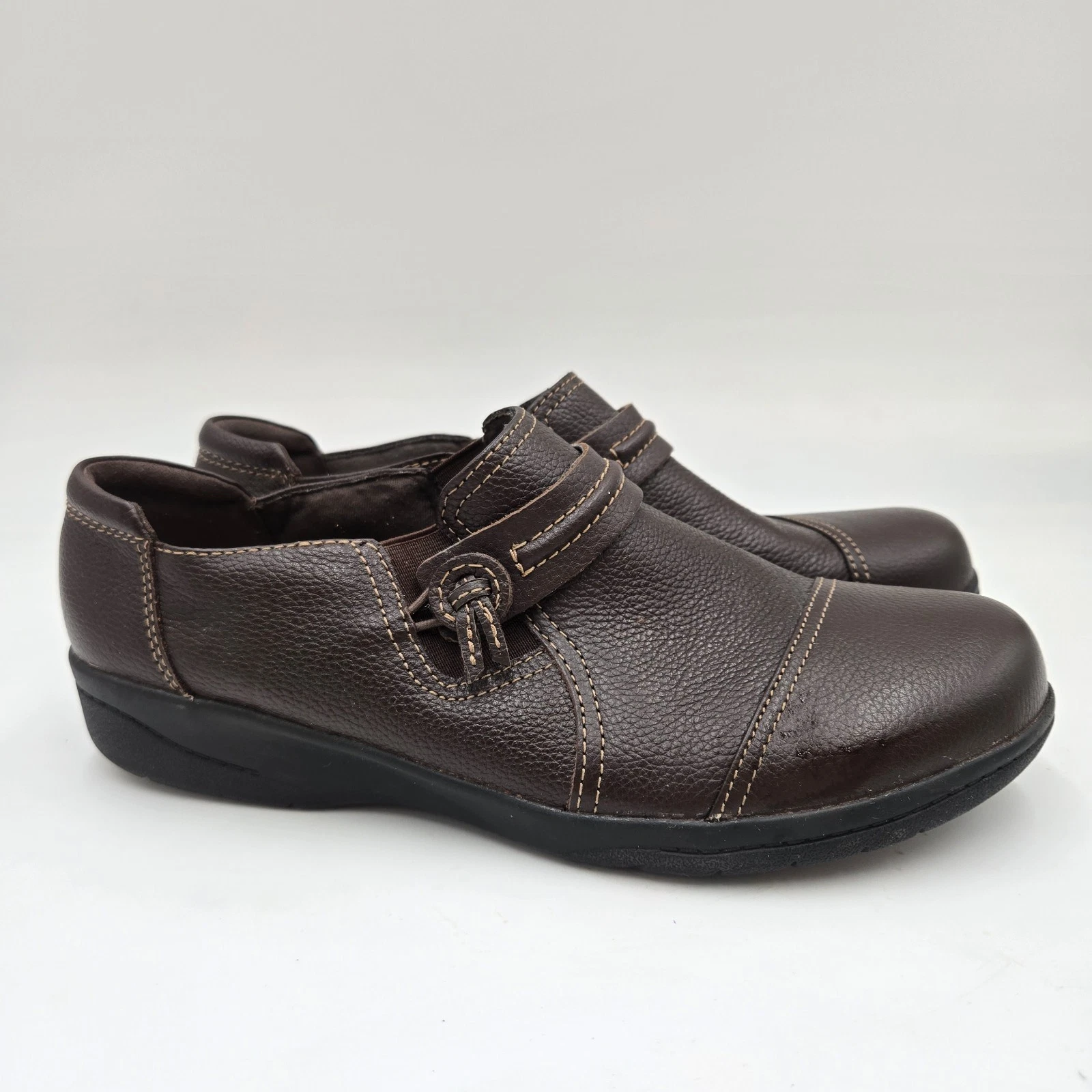 Clarks Collection scarpe donna 8 5 mocassini Cheyn Madi casual 15807 pelle marrone