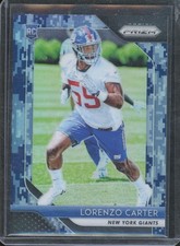 2018 Panini Prizm LORENZO CARTER #262 RC Rookie Blue Camo /25 Giants