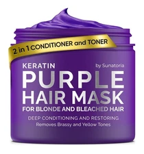 Keratin Purple Hair Mask - Repair & Treatment For Bleached, Brassy Hair