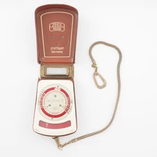 VIntage ZEISS IKon Ikophot Selenium Light Meter w/ Leather Case Made in Germany 