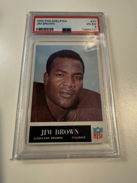 Jim Brown 1965 Philadelphia #31 PSA 4 Great Centering! HOF view 3