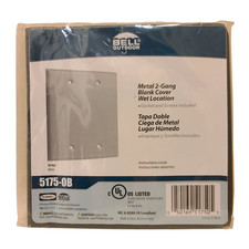 Gray Metal 2-Gang Blank Weatherproof Cover 5175-0 TayMac 050169517505 Outdoor
