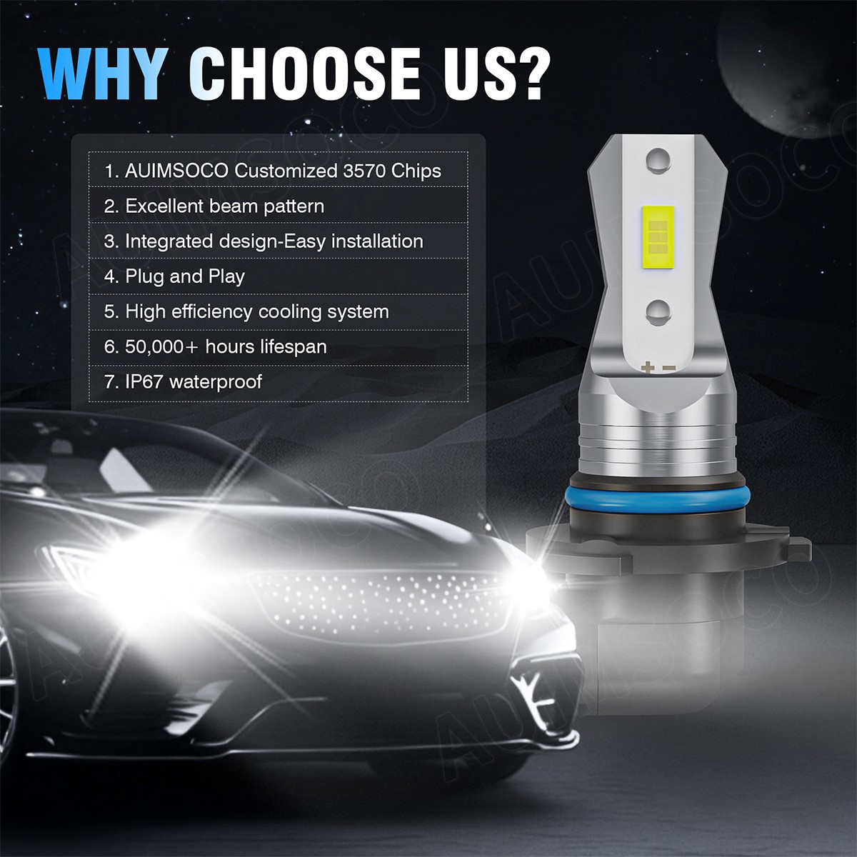 For 2001-2002 Mercury Cougar 6x LED Headlights High/Low Beam+Fog Light Kit 6000K thumbnail 3