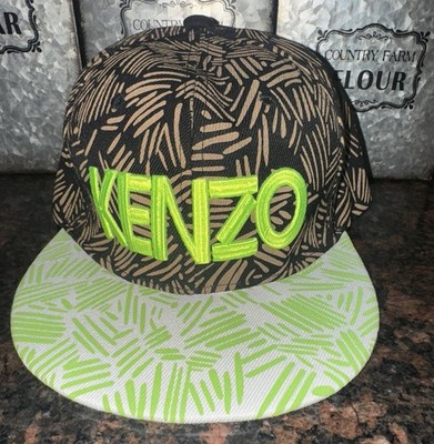 Kenzo Paris Snapback Hat Neon Green New
