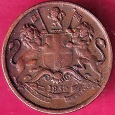 EAST INDIA COMPANY 1/12 ANNA 1835 RARE COIN#YJ69